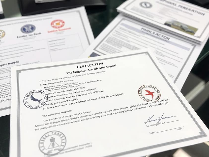 Dokumen sertifikasi jasa fumigasi ekspor resmi dengan stempel dan tanda tangan Dokumen sertifikasi jasa fumigasi ekspor resmi dengan stempel dan tanda tangan