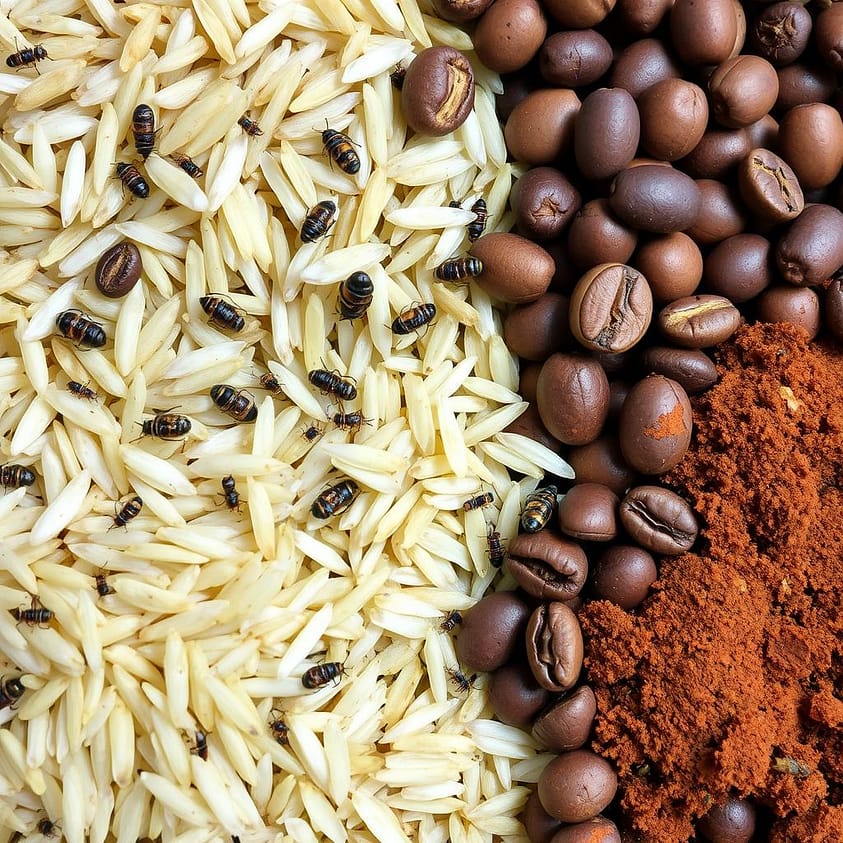 Komoditas ekspor yang rusak akibat serangan kutu dan serangga gudang Komoditas ekspor yang rusak akibat serangan kutu dan serangga gudang