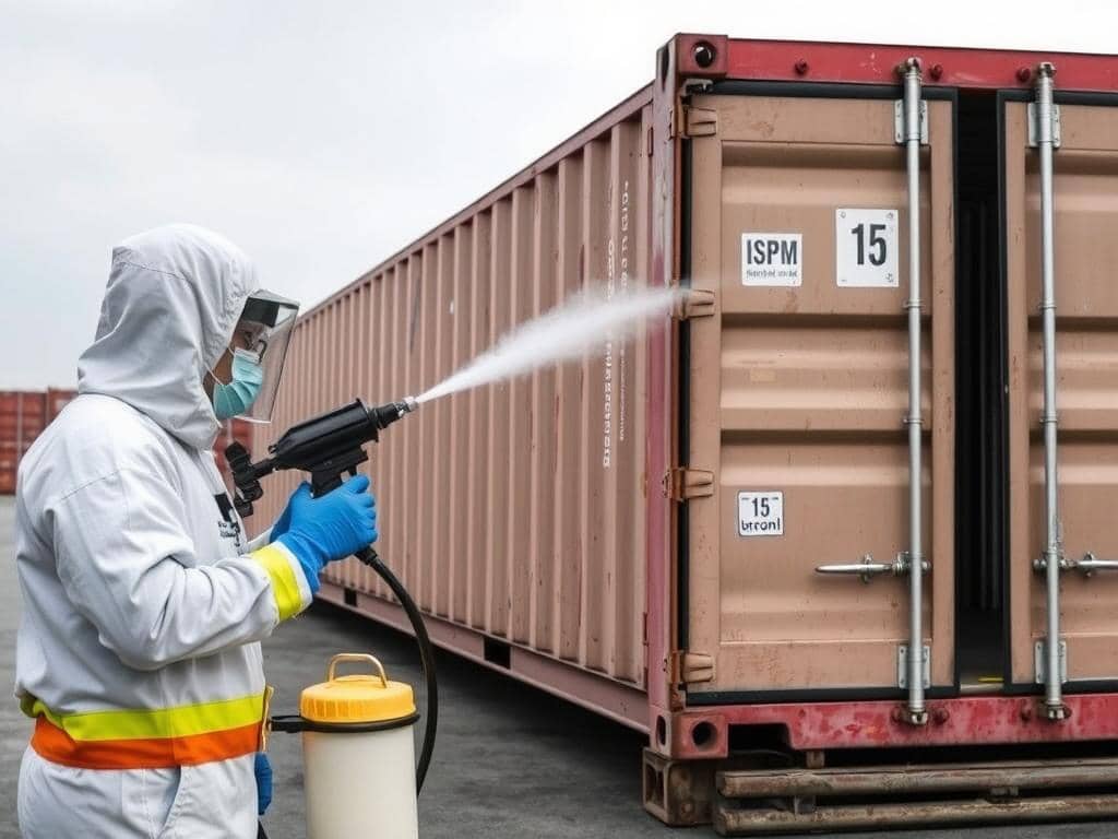 Proses fumigasi kontainer ekspor dengan standar ISPM 15
